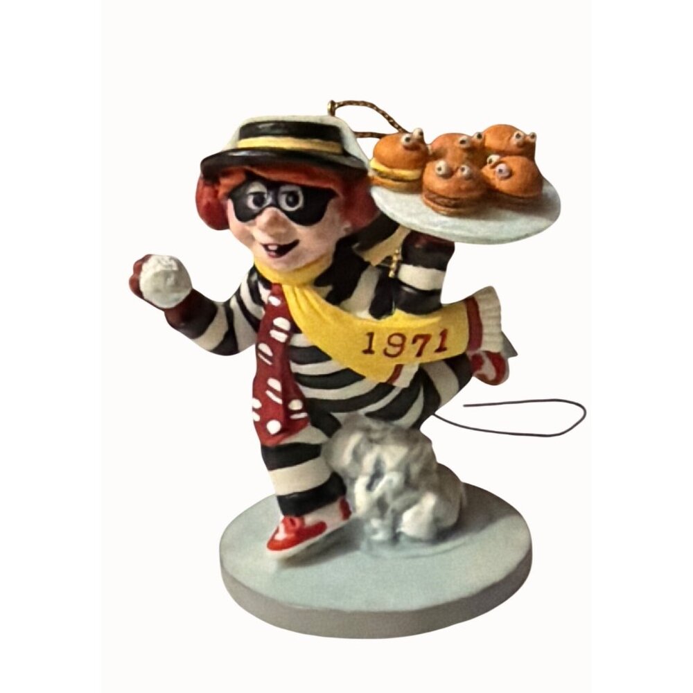 Hamburglar Holiday Mischief Ornament 1996 McDonalds  Ceramic 1971 Design